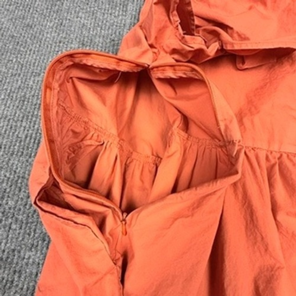 Who What Wear Womens XL Coral Orange Tiered Cotton Flutter Sleeve Midi Dress - Picture 12 of 15